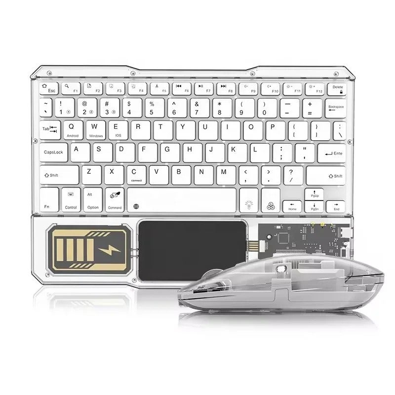 Y&D New Mini Wireless Gaming Keyboard Mouse Combo - Bluetooth 5.0 + 2.4G, 7-Color RGB Backlit, Transparent Design for PC, Laptop, Phone - Image 3
